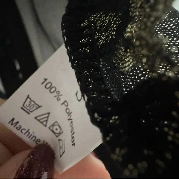 Black Floral Embroidered Corset Top Bustier S fairy glam - Picture 5 of 5